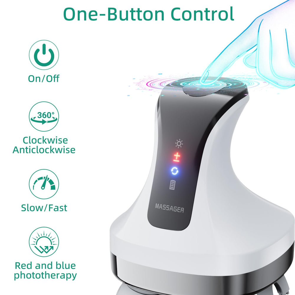 TJXVX massager with soft silicone heads close-up for gentle scalp contact