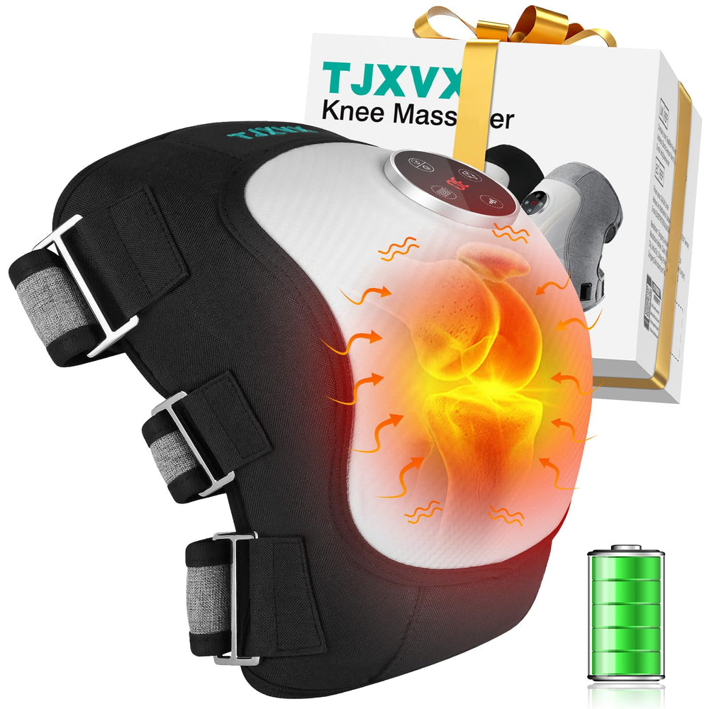 TJXVX electric knee massager front view showing compact, easy-to-use design for daily relief