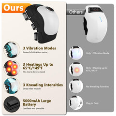 TJXVX electric knee massager wrapped on knee demonstrates cordless portability for relaxation anywhere