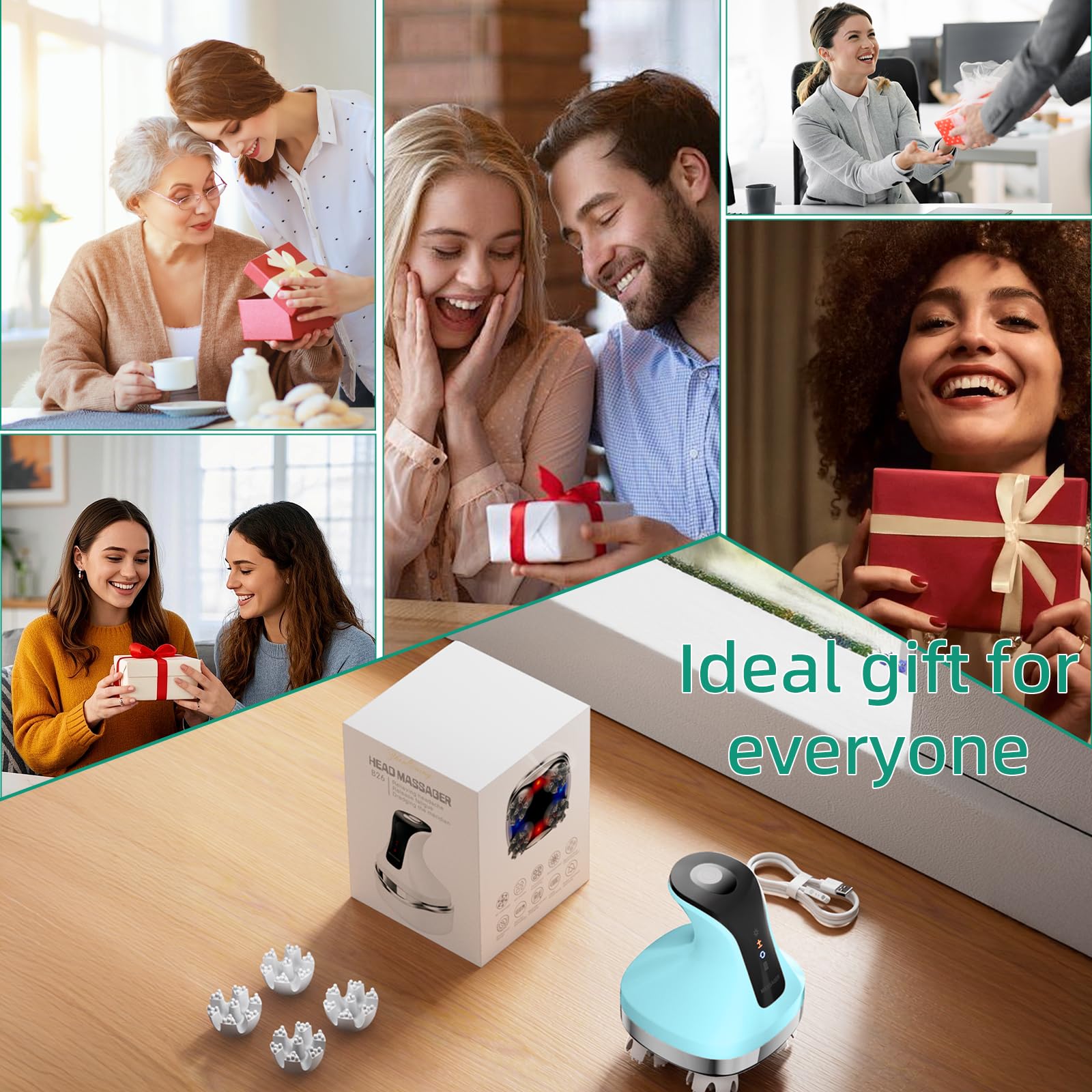 Gift-ready packaging for TJXVX electric head massager