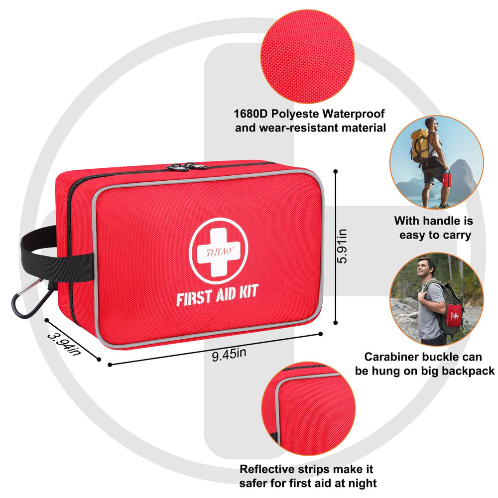 TLIEAO compact travel emergency kit fits in car or backpack.