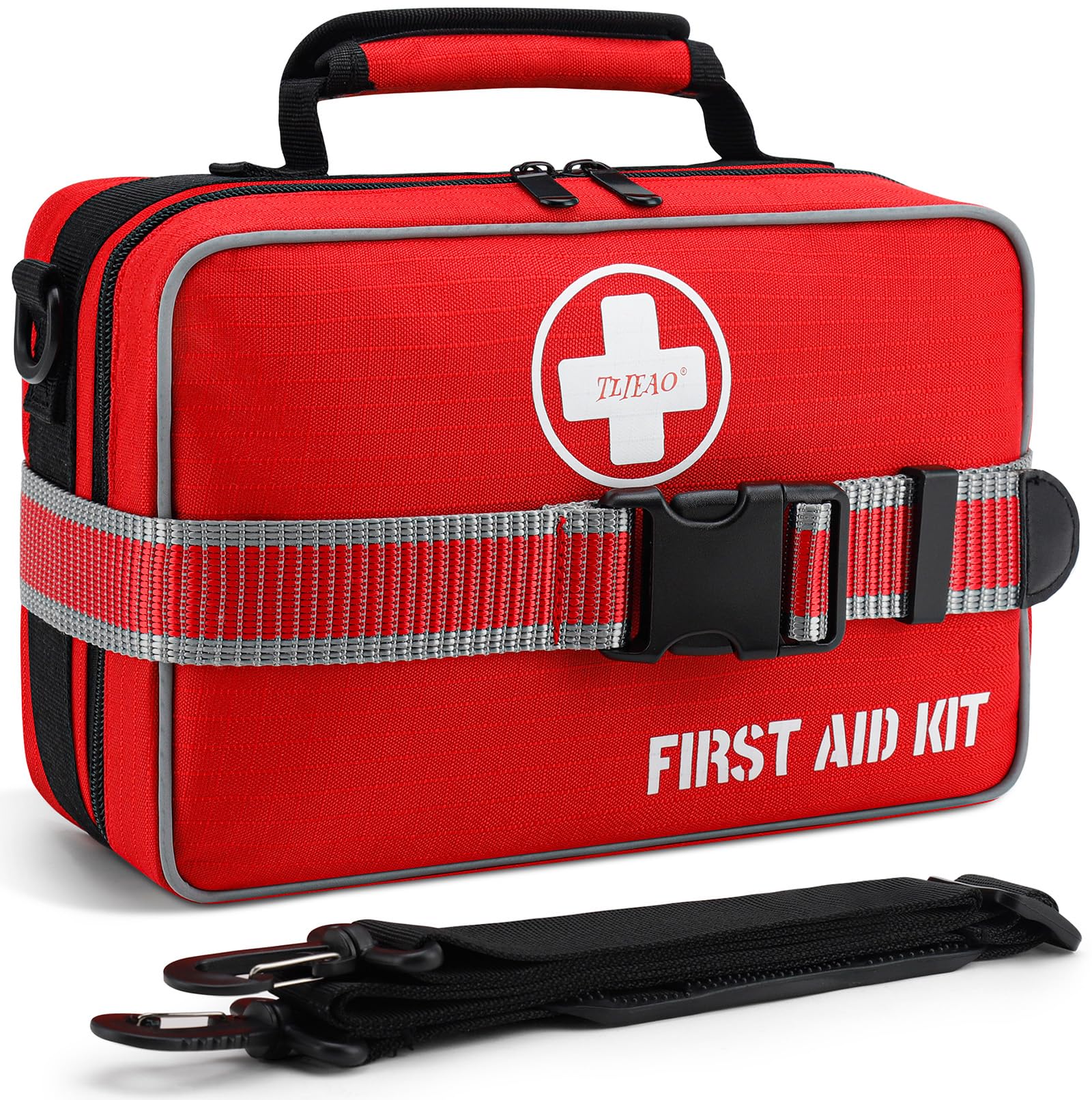 TLIEAO comprehensive first aid kit closed view shows ready-to-use essentials for at home or on the go.