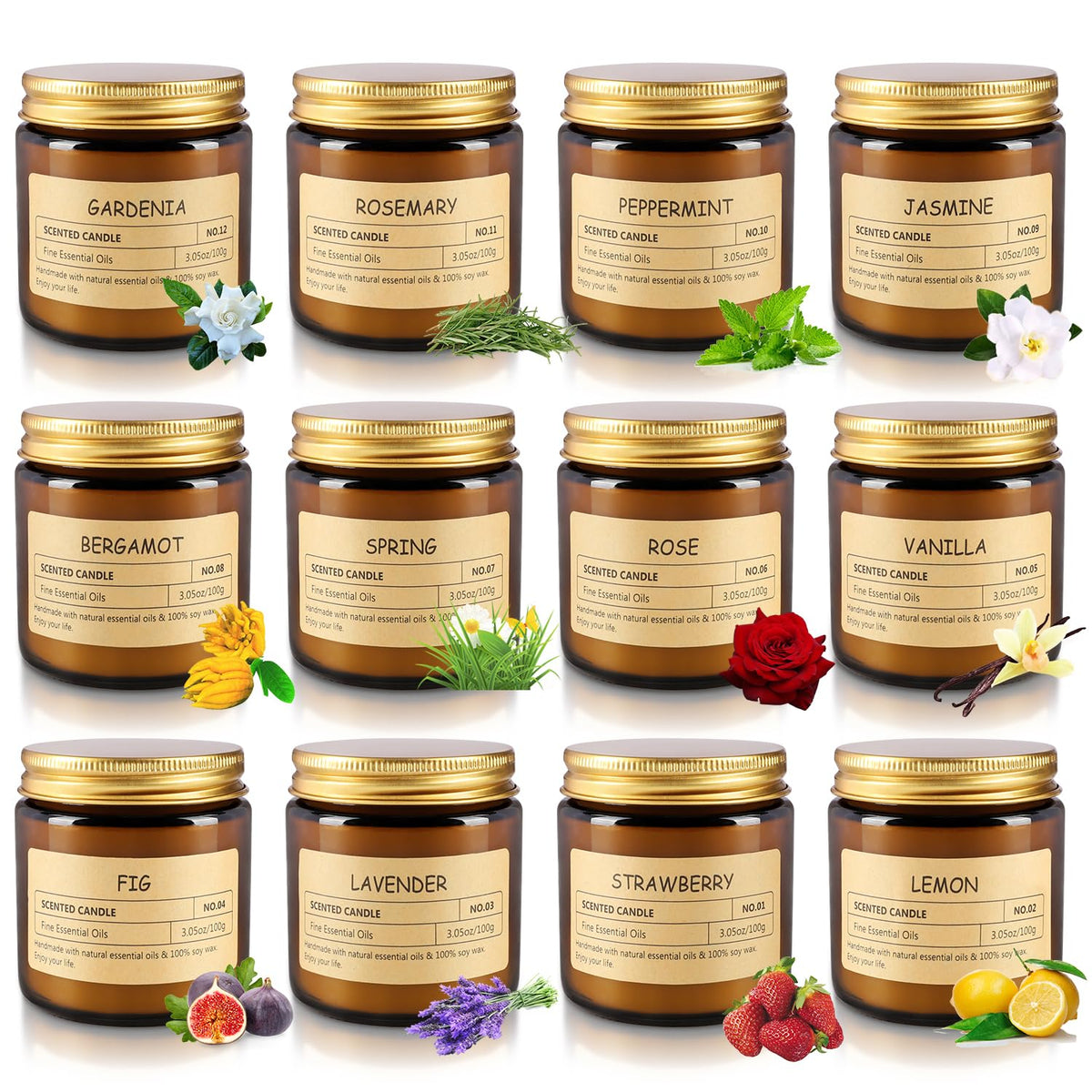 TLNFHRPI 12-pcs scented candles set for versatile party ambiance