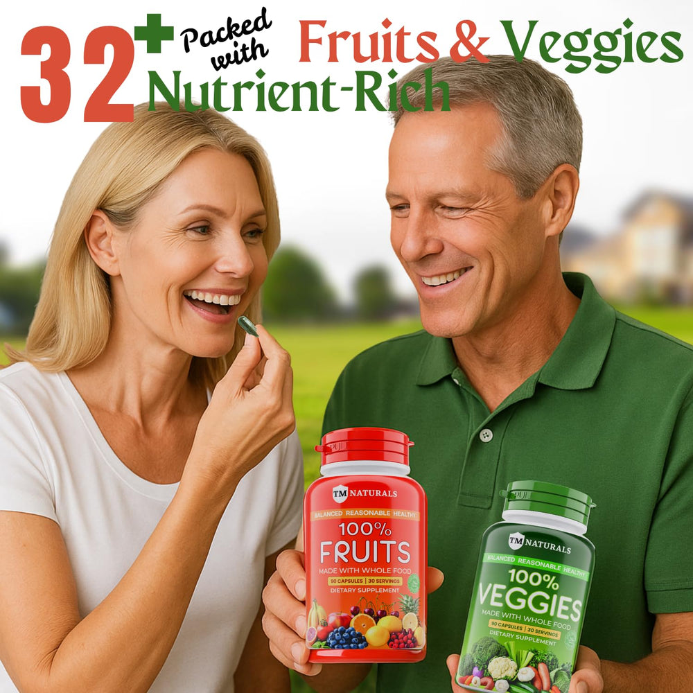 TM NATURALS capsules beside smoothie glass suggesting convenient energy support