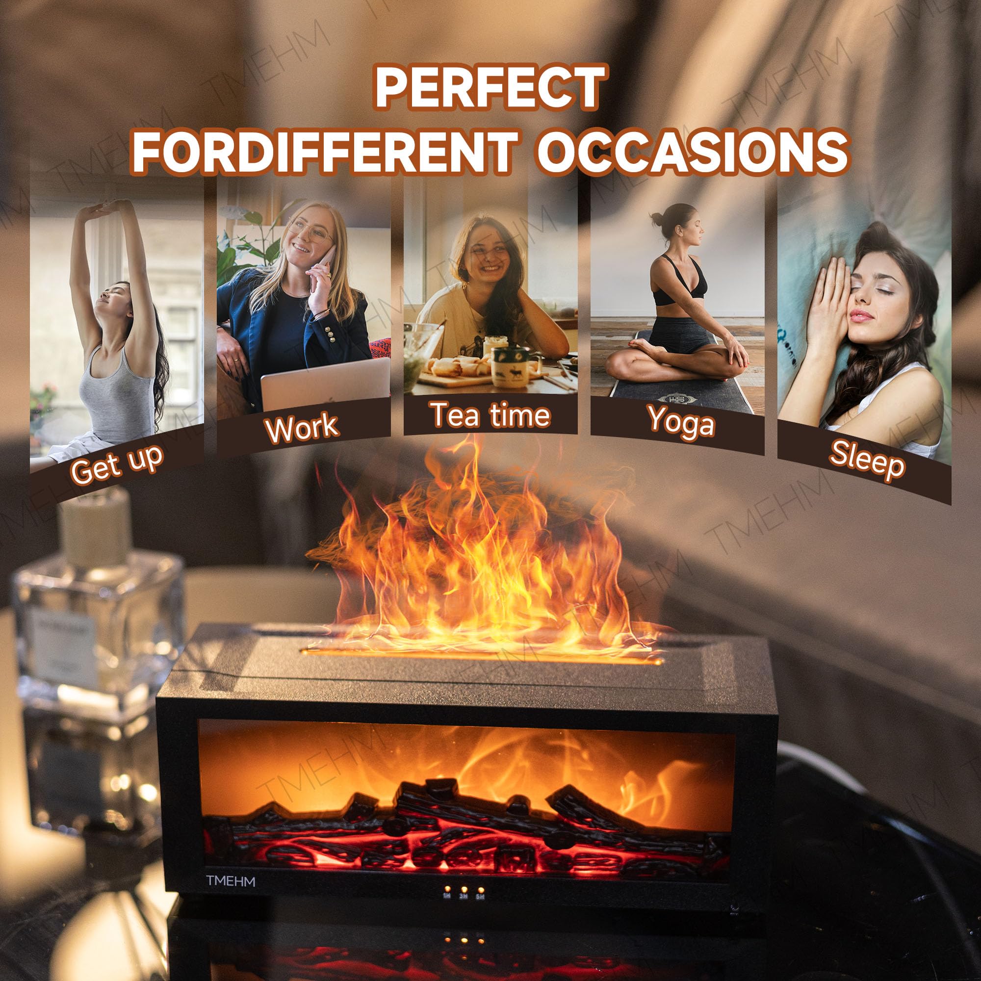 TMEHM Seven-color Flame Light creates customizable ambience