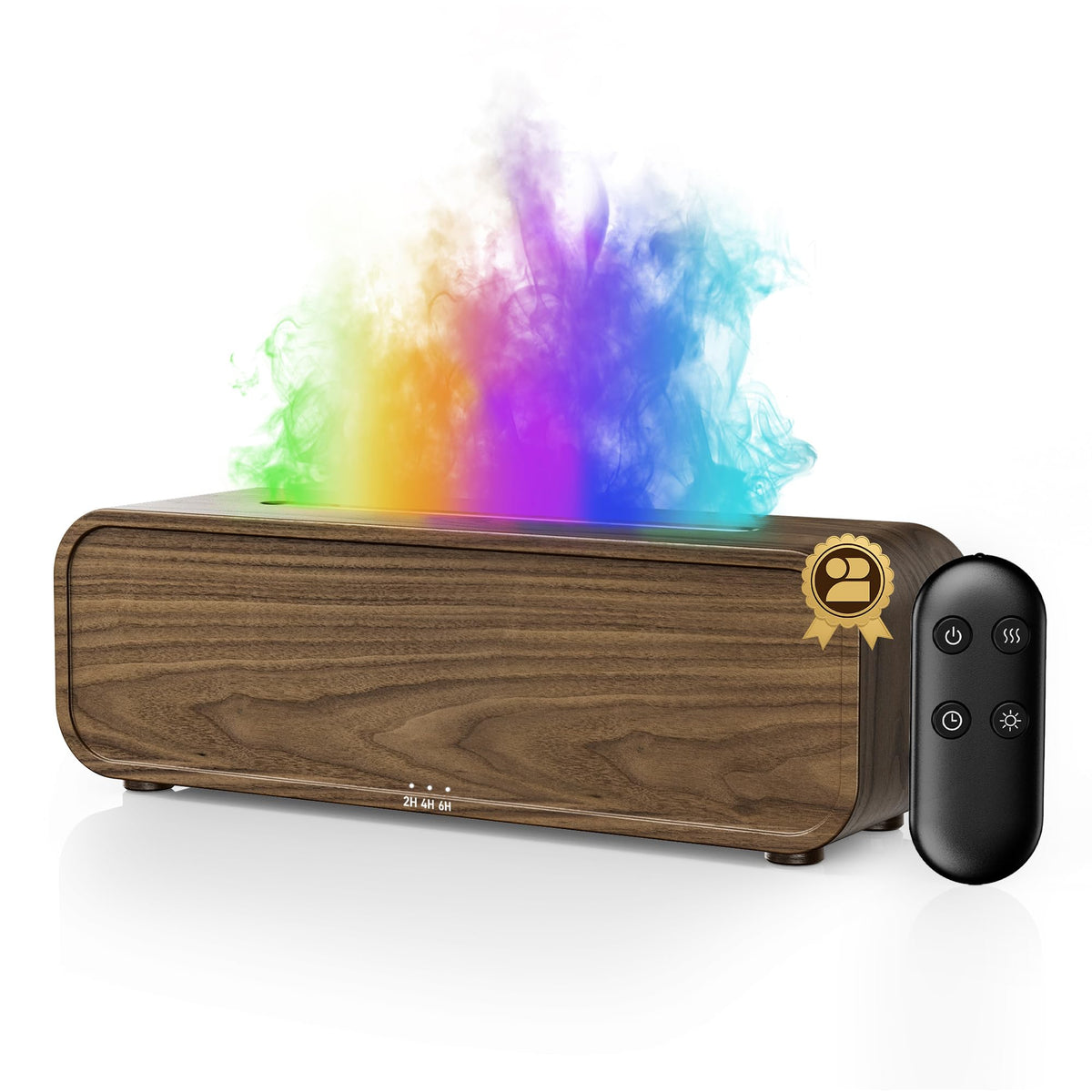 TMEHM sound reactive flame diffuser showing music-synced color effects for mood enhancement