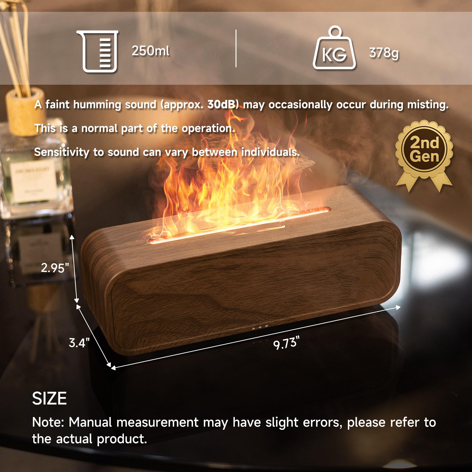 TMEHM wood grain diffuser front view complements contemporary decor