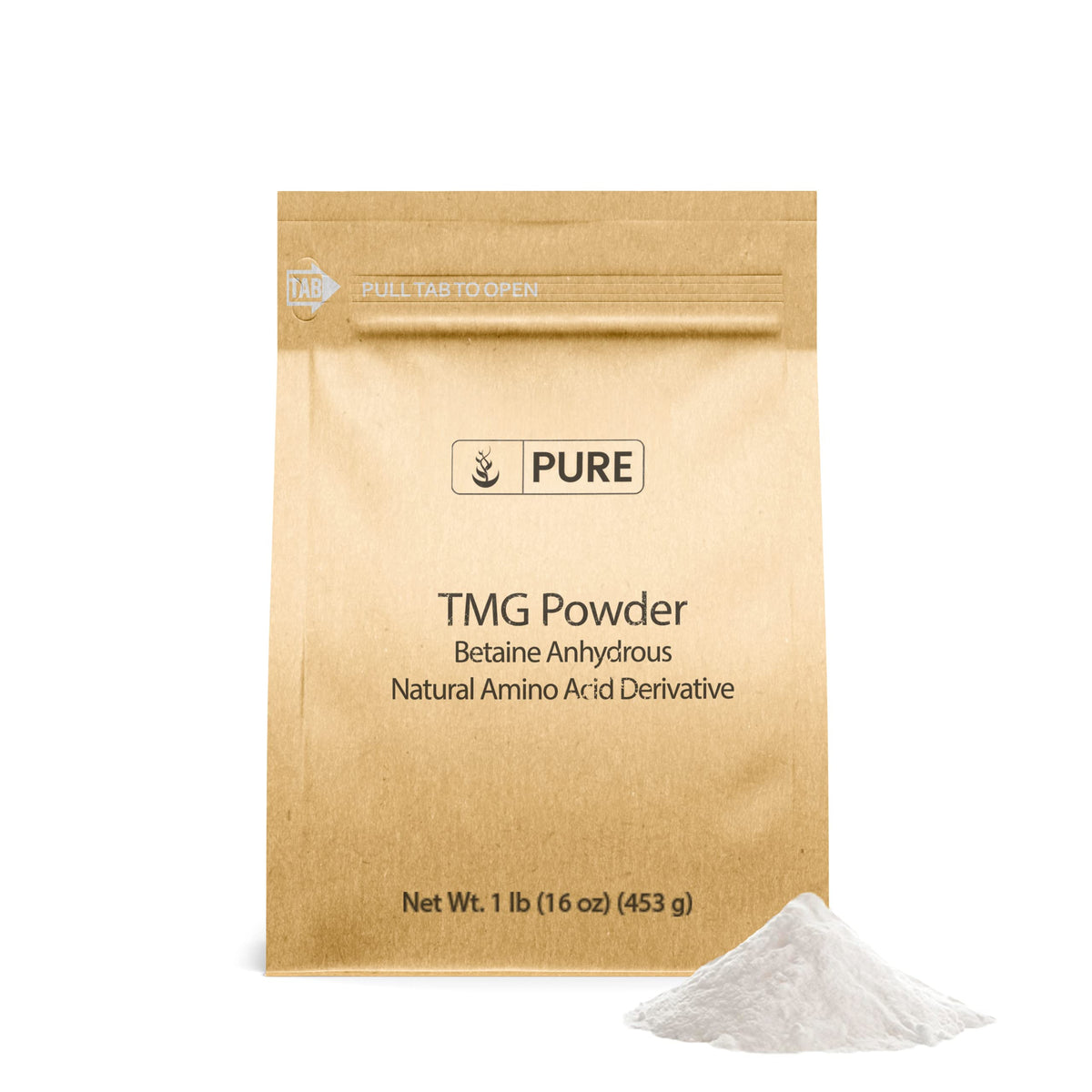 TMG de Pure Original Ingredients en polvo, enfoque en pureza para uso diario.