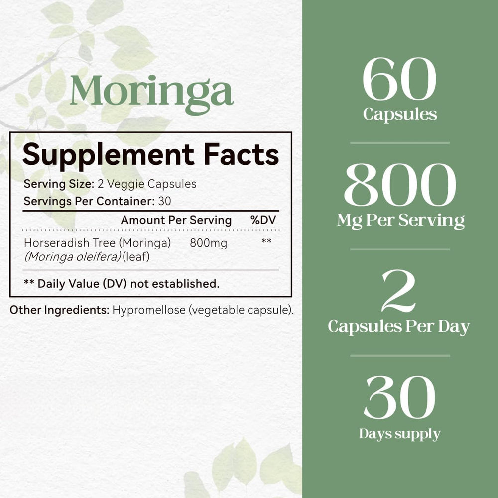 TMKTMK Golden Chapter Moringa nutrition panel references vitamins B12 and C for vitality
