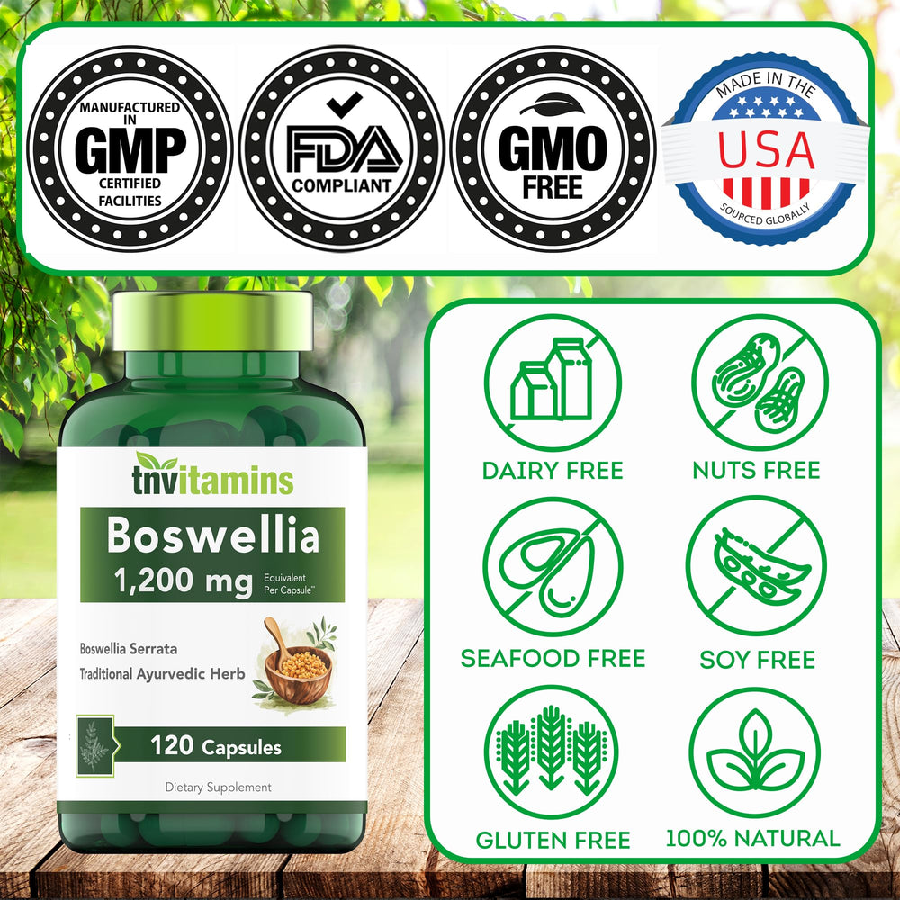 tnvitamins Boswellia bottle open dispense—convenient access for quick daily intake