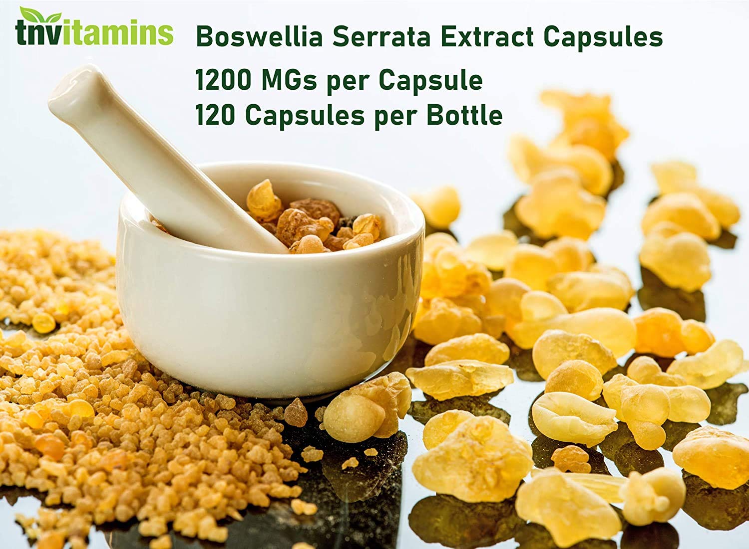 tnvitamins Boswellia ingredients panel—non GMO gluten free dairy free and additives-free