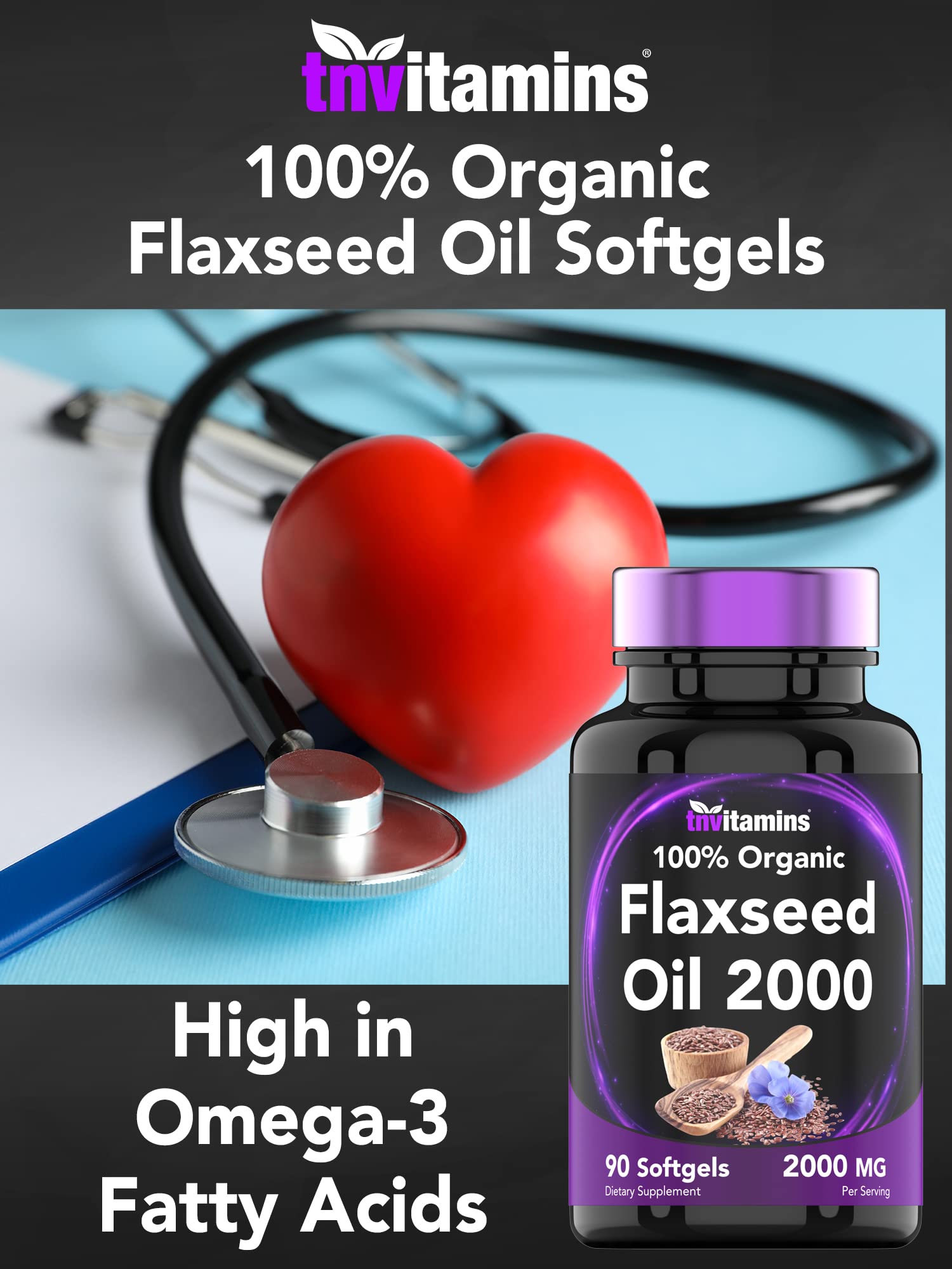 tnvitamins non-gmo flaxseed softgels with clean ingredient profile for everyday use