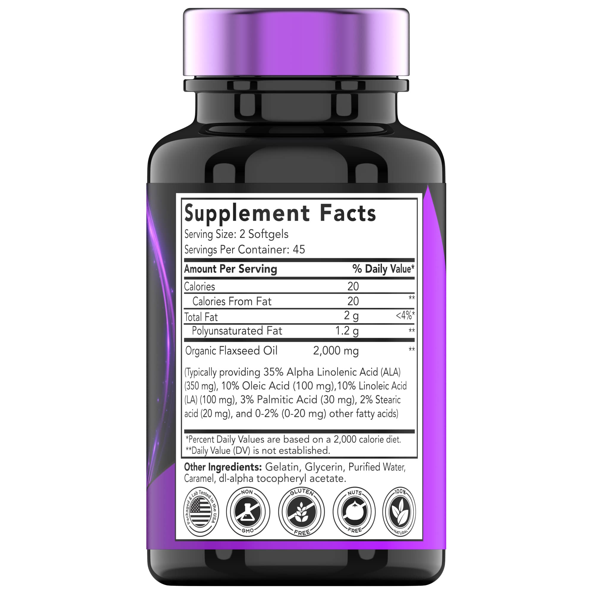 tnvitamins omega-3 rich flaxseed softgels for heart-friendly daily nourishment