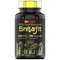 TNVitamins Shilajit bottle front showing pure resin formula for daily wellness.
