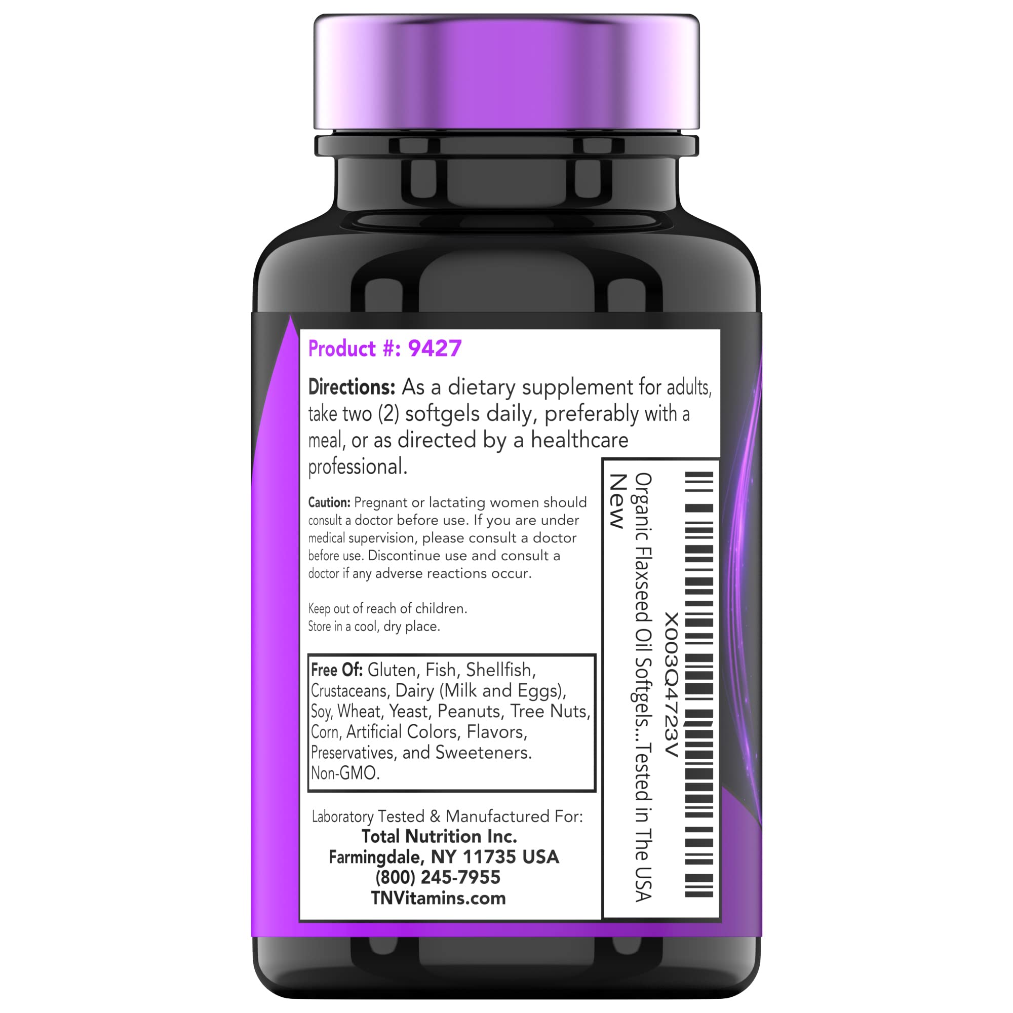 tnvitamins women and men flaxseed softgels ultra-pure oil for versatile routines