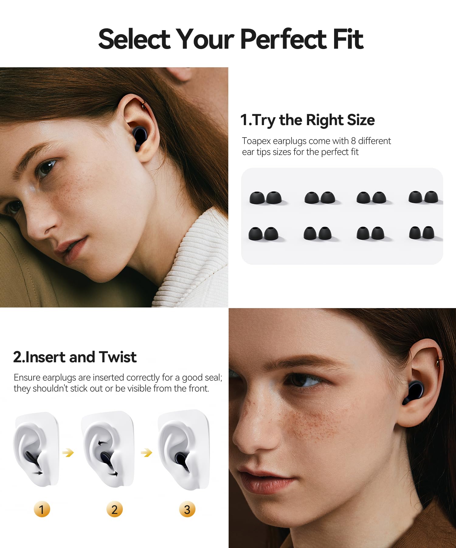 TOAPEX concert-friendly ear plug with stylish finish for music fans