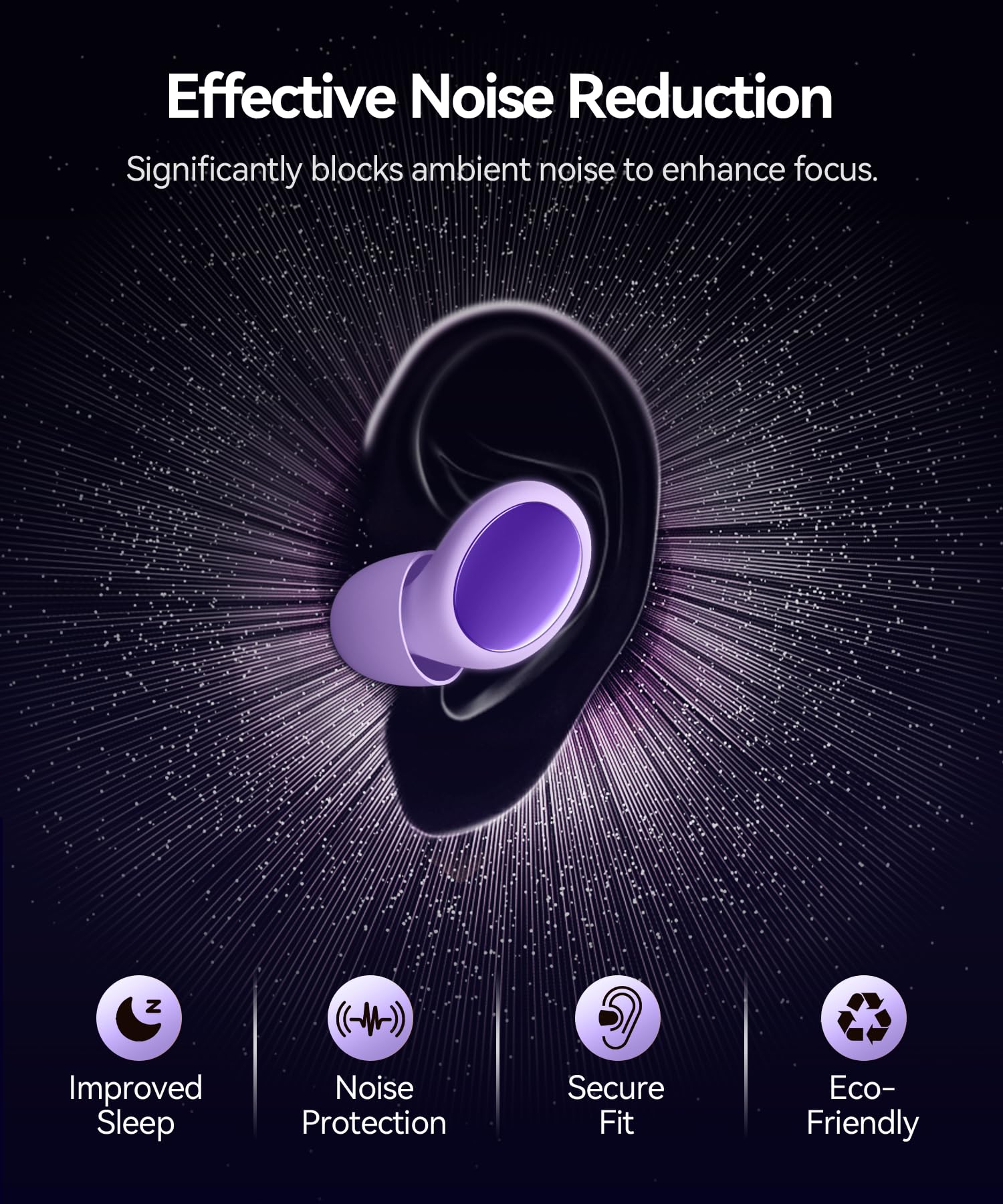 TOAPEX ultra-soft silicone ear plugs provide comfortable sleep and side-sleep relief