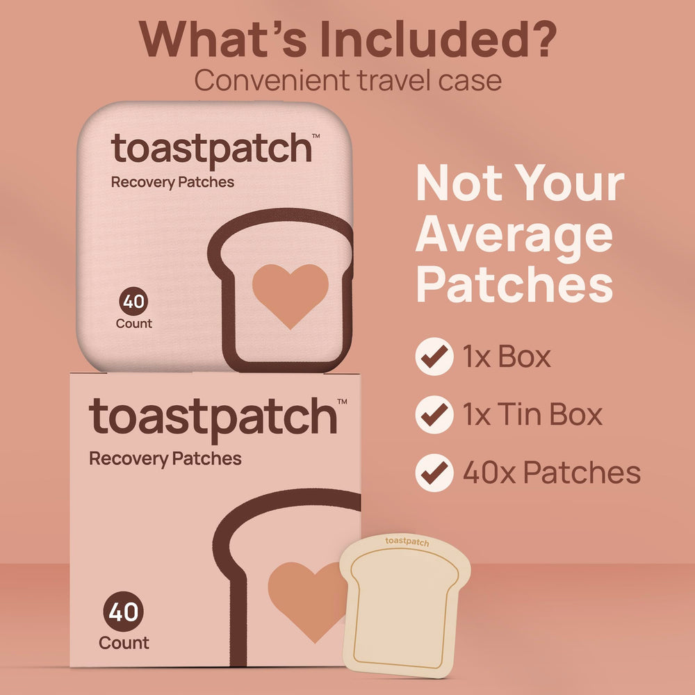 Close-up of vitamin B and herbal blend inside Toastpatch.