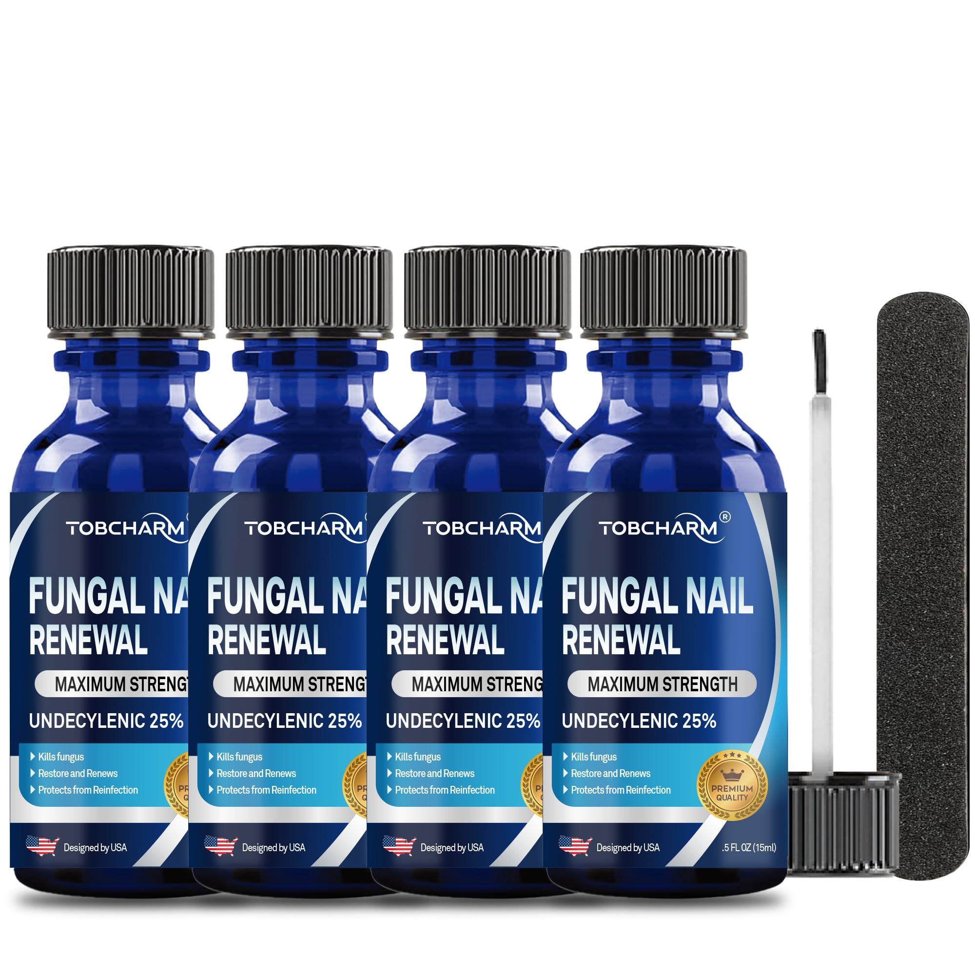 Tobcharm 4pcs toenail fungus treatment pack for at-home use and daily care