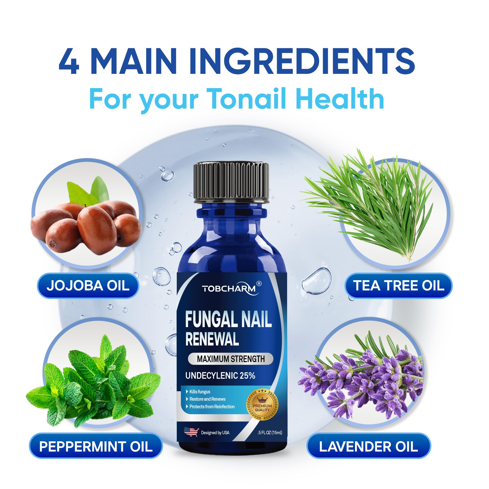 Tobcharm cream applied to infected nail areas for soothing care