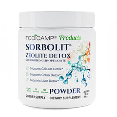 TODICAMP Zeolite Detox pack shot highlighting full-body detox concept