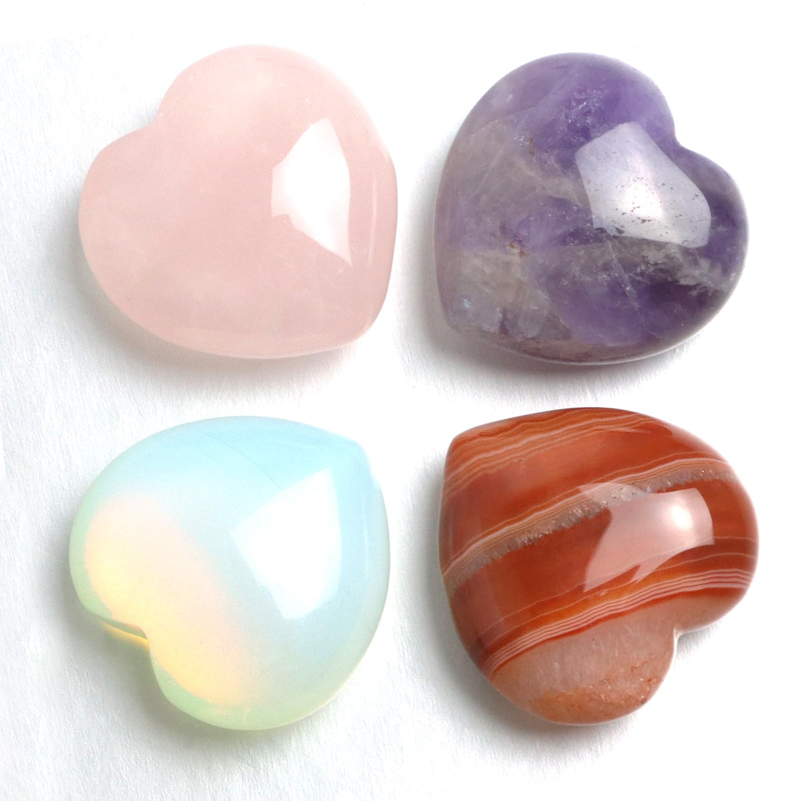 Togous amethyst heart stone for meditation and calm focus.
