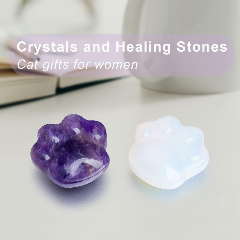 Togous cat amethyst worry stone used in Reiki or feng shui decor