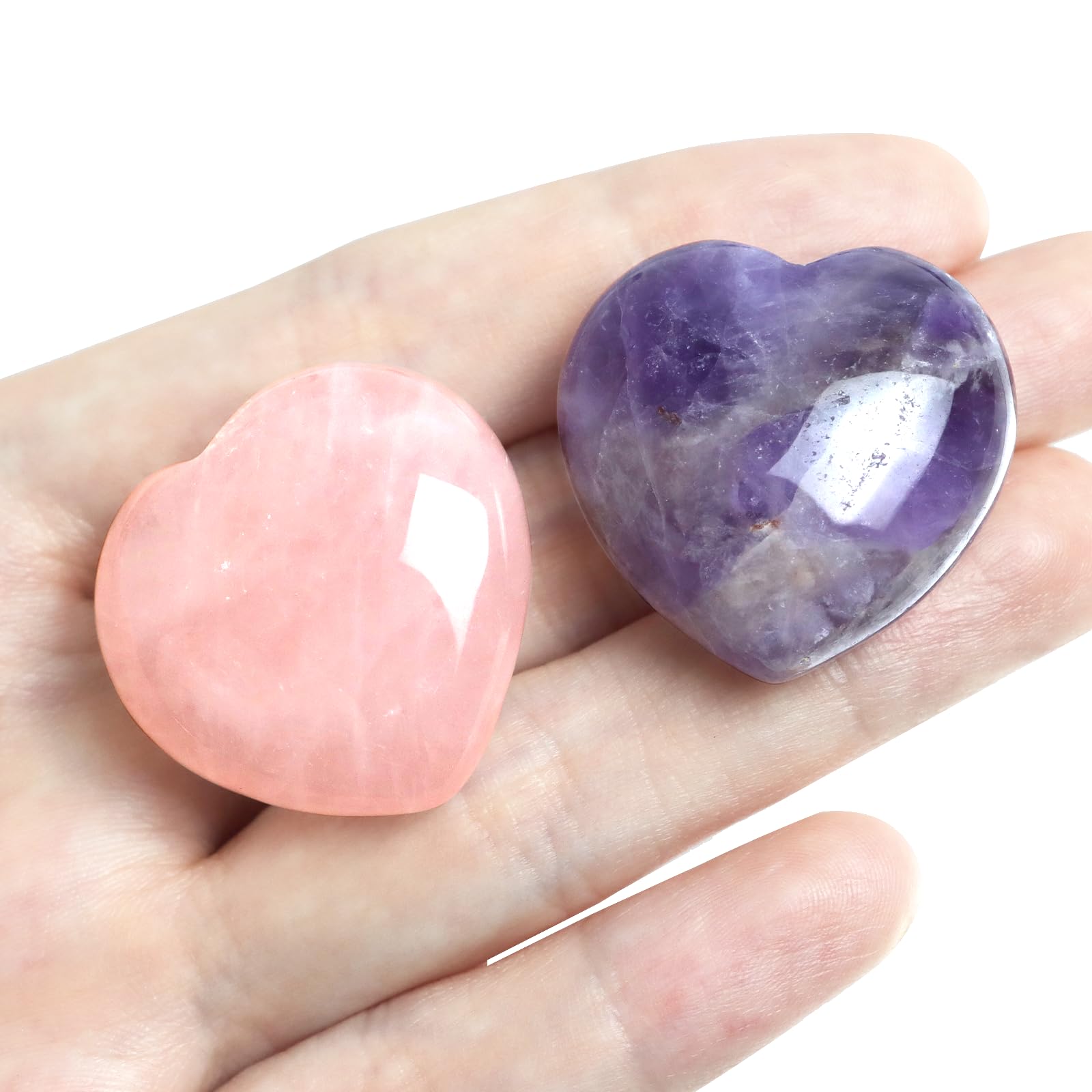 Togous rose quartz heart stone promoting love and compassion.