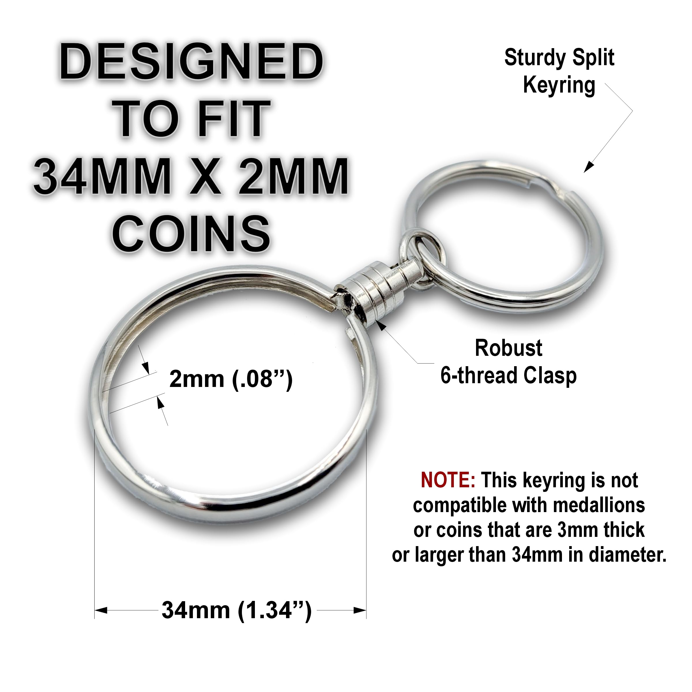 Close-up of the nickel-plated clasp on the Token Shop holder