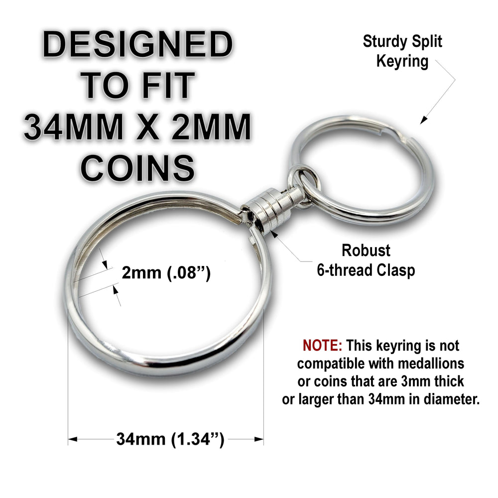 Close-up of the nickel-plated clasp on the Token Shop holder