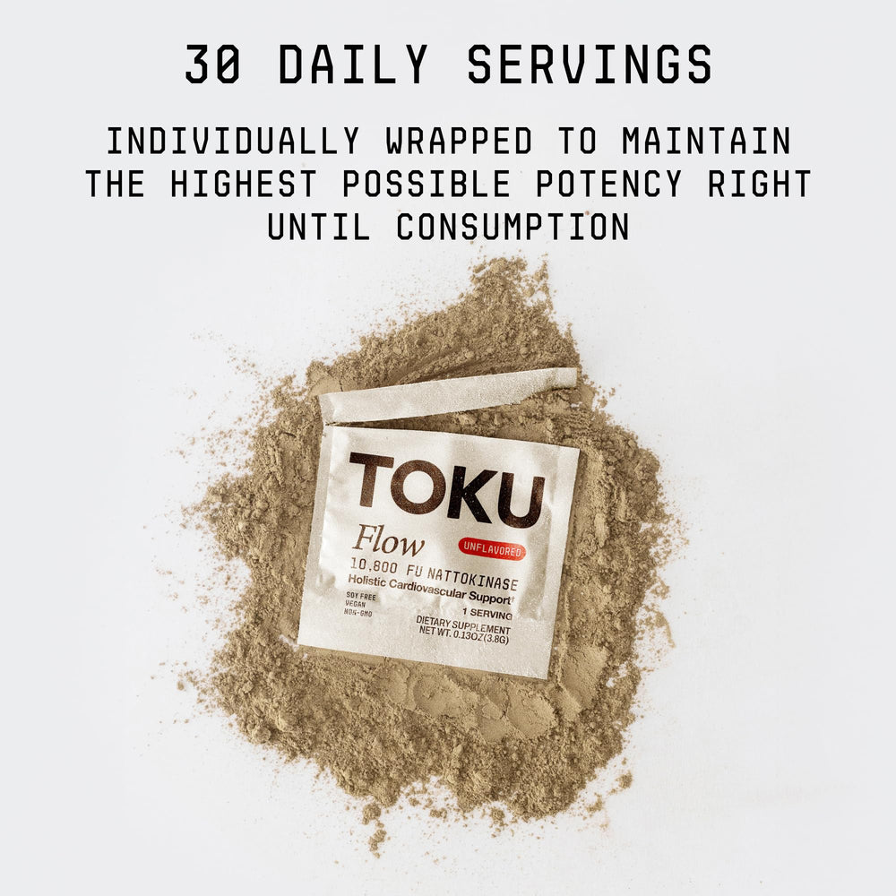 Toku Flow 30 packets pack highlights monthly supply convenience.
