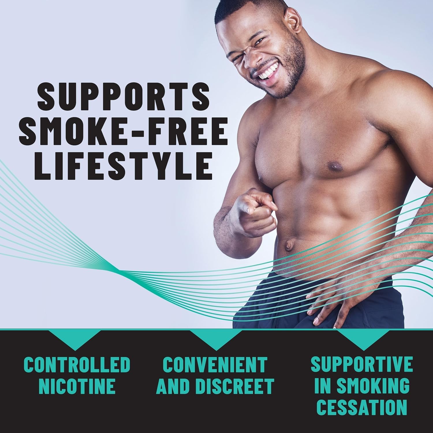 TOLEVITA patch applied on arm for discreet wear