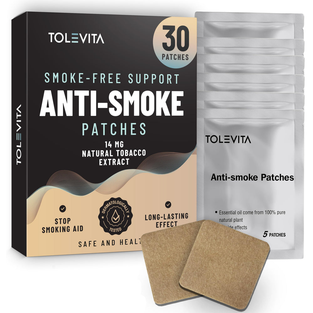 TOLEVITA anti-smoke patch beige 14 mg discreet wear for craving reduction.