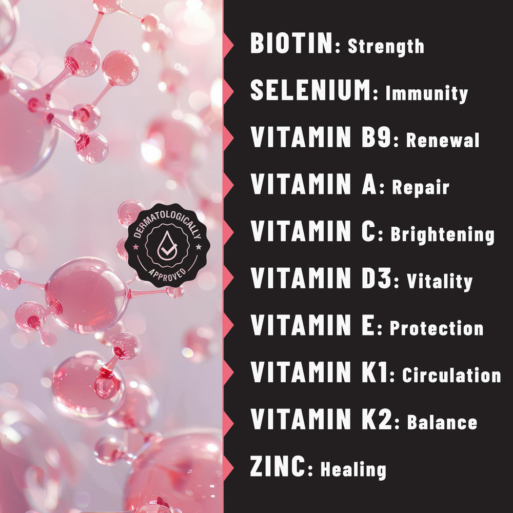 TOLEVITA Biotin Patches nutrition label highlights essential nutrients