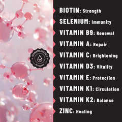 TOLEVITA Biotin Patches nutrition label highlights essential nutrients