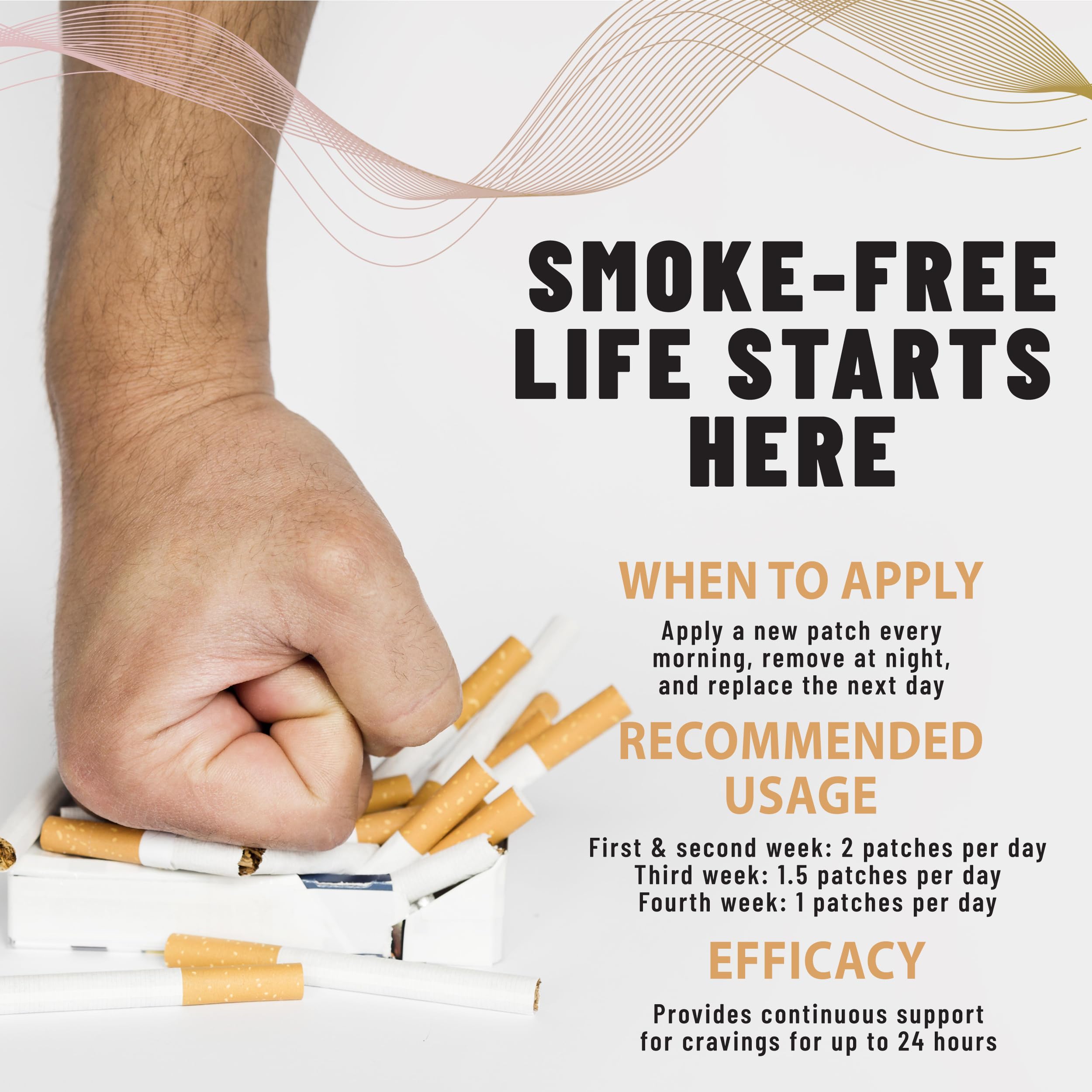 TOLEVITA anti-smoke patch in use during everyday activities.