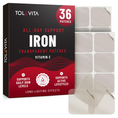 TOLEVITA Iron Patches applied to skin for easy mess free energy support