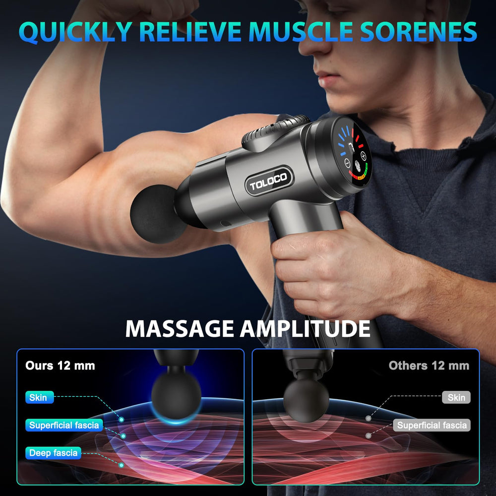 TOLOCO massage gun long battery life ideal for portable sessions