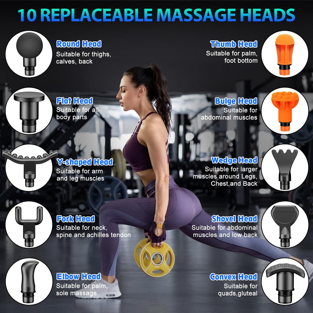 TOLOCO Massage Gun ergonomic handle for comfortable grip during workouts.