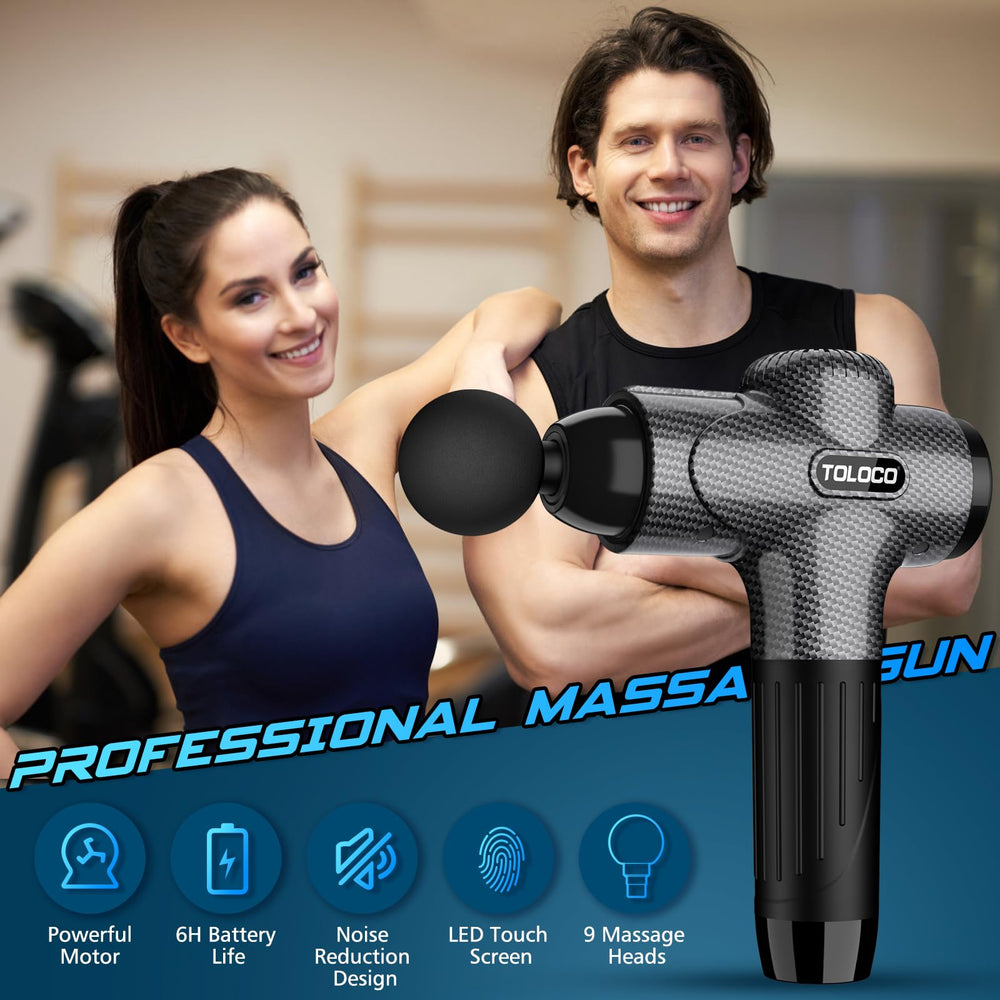 TOLOCO Massage Gun includes USB charging for convenient use.