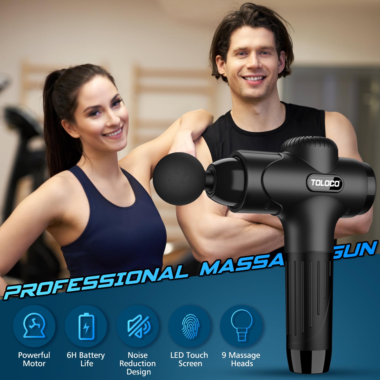 TOLOCO Massage Gun portable case for gym or travel