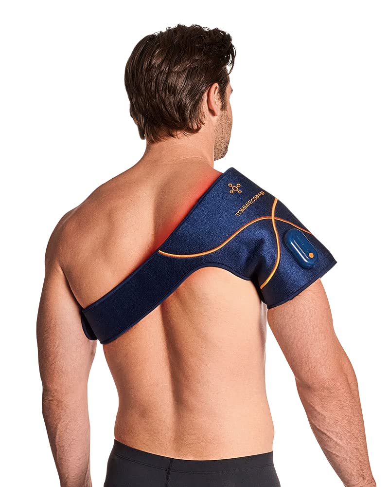 Tommie Copper infrared shoulder wrap front view for targeted relief during workouts