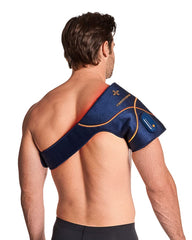 Tommie Copper infrared shoulder wrap front view for targeted relief during workouts
