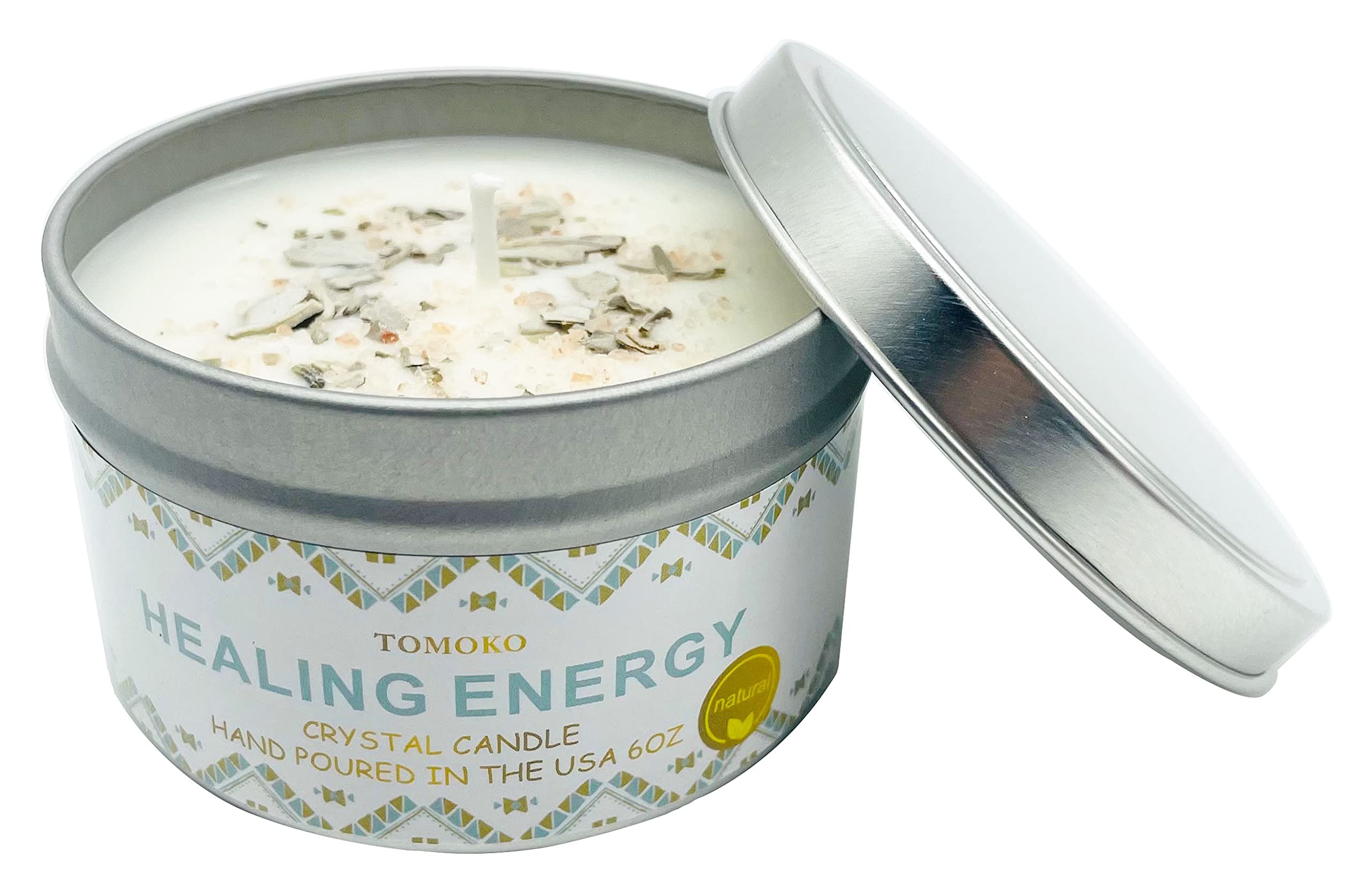 Tomoko sage leaf detail highlighting natural botanicals in this soy candle