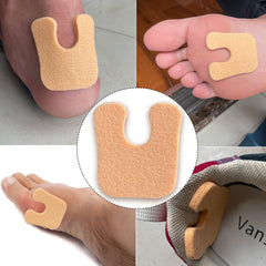 Tomonobu U-Shaped Felt Callus Pad adhesive backing keeps pad in place.