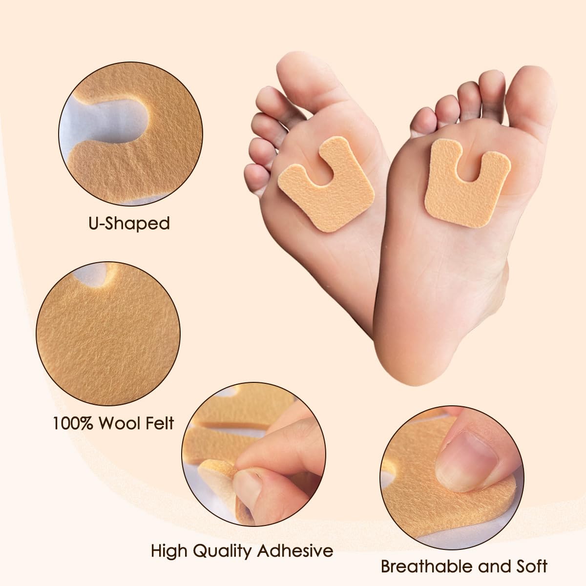 Tomonobu U-Shaped Felt Callus Pad on heel for all-day comfort.