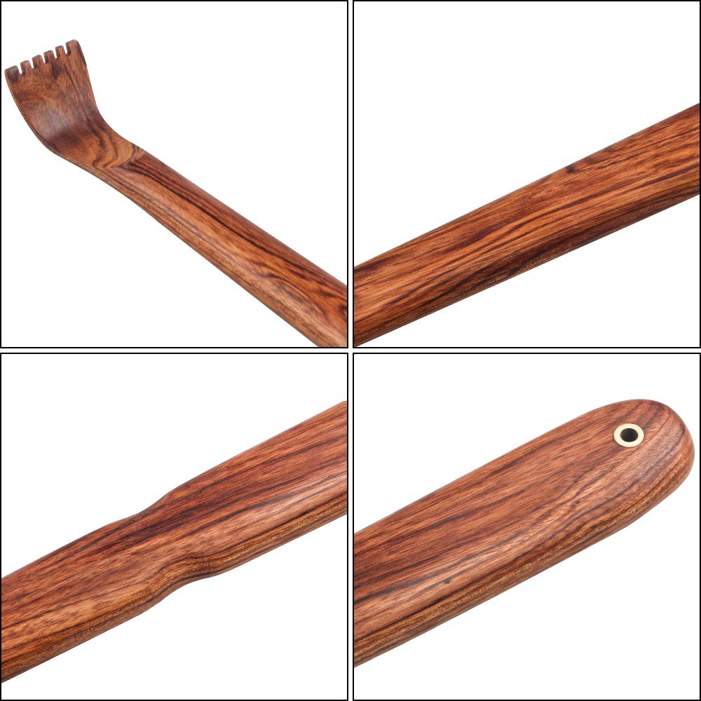 Tomorotec wooden back scratcher made from premium wood for durable use.