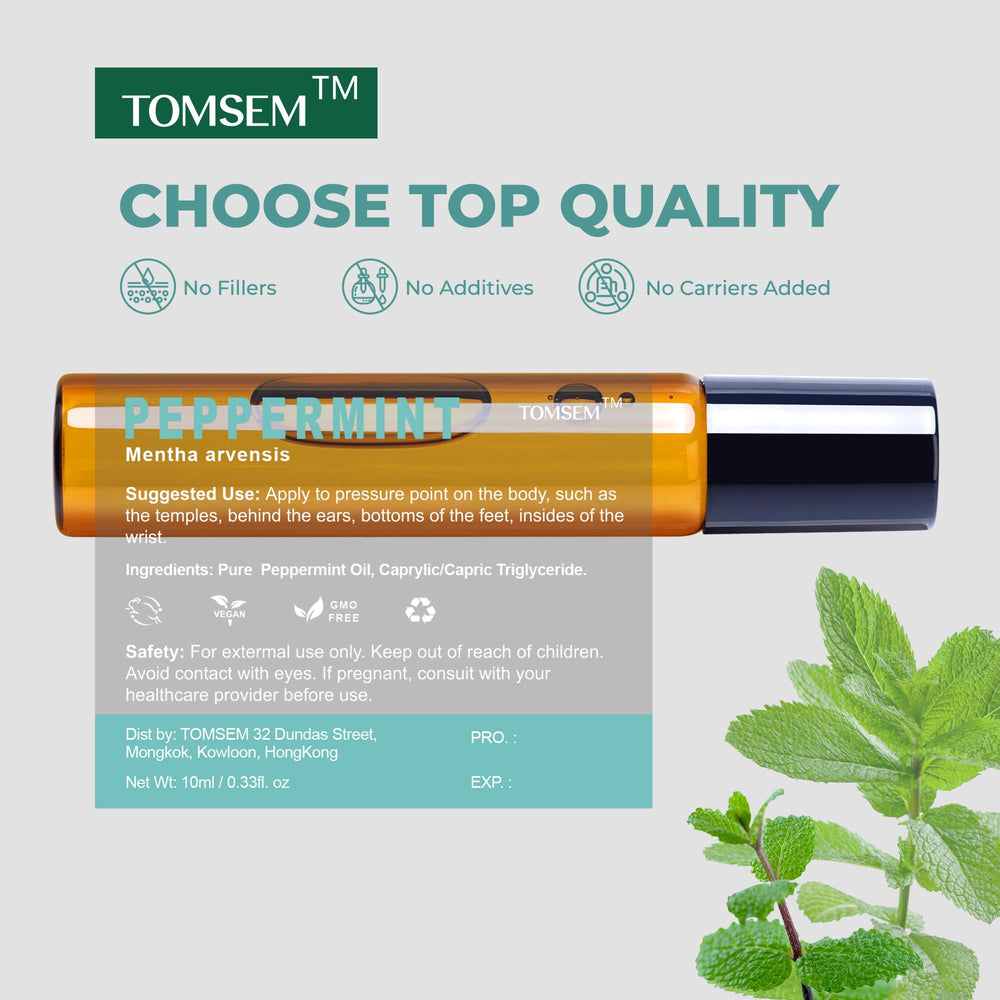Close-up of TOMSEM menthol-rich formula highlighting natural ingredients