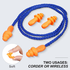 Tondiamo ear plug cord detail showing durable polyester cord for long-lasting use