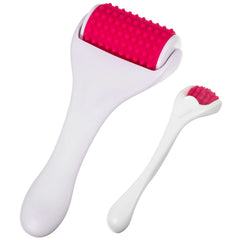 Tondiamo two-piece muscle roller in white silicone for deep tissue relief.